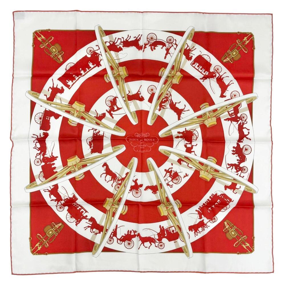 HERMES Red Silk Scarf